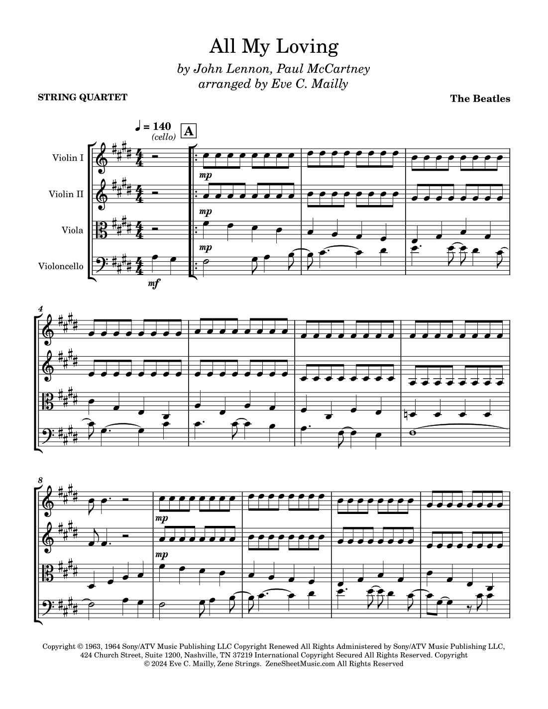 All My Loving (arr. Zene Strings)