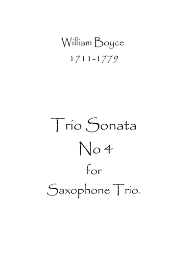 Trio Sonata No.4 (arr. Spence Bundy)