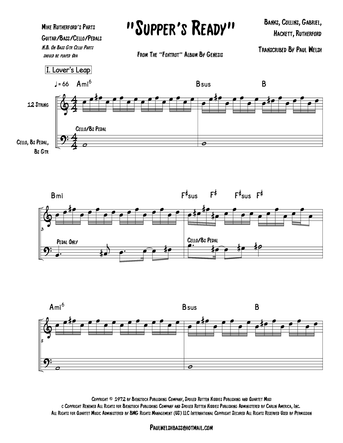 Supper's Ready (arr. P Welsh)