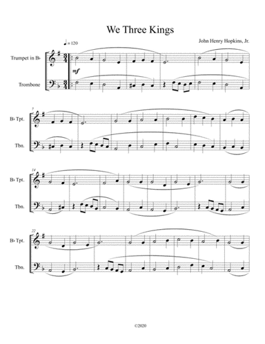 We Three Kings (trumpet and trombone duet) (arr. B C Dockery)