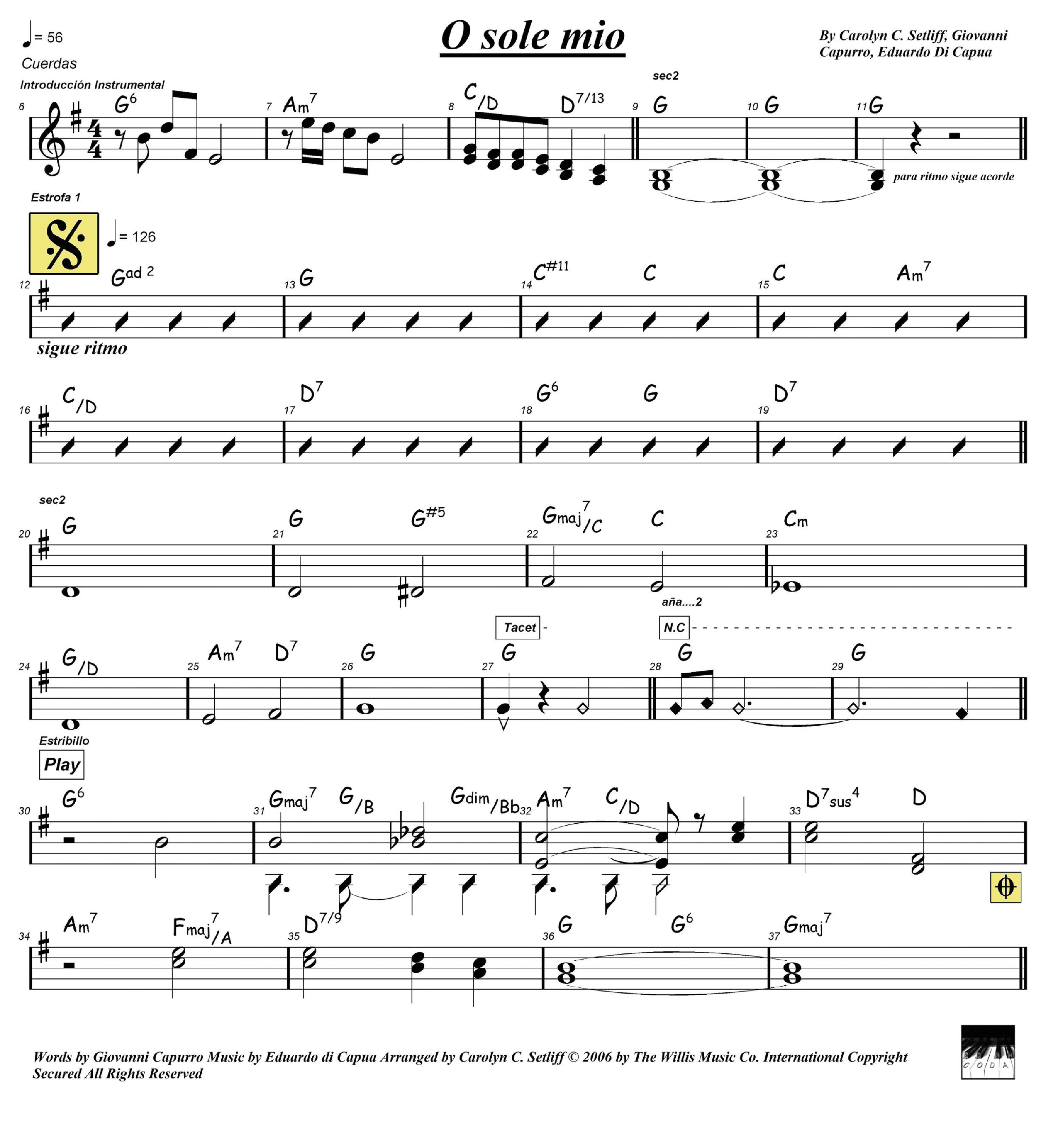 O Sole Mio (arr. juan carlos esteve / Gran Coda)