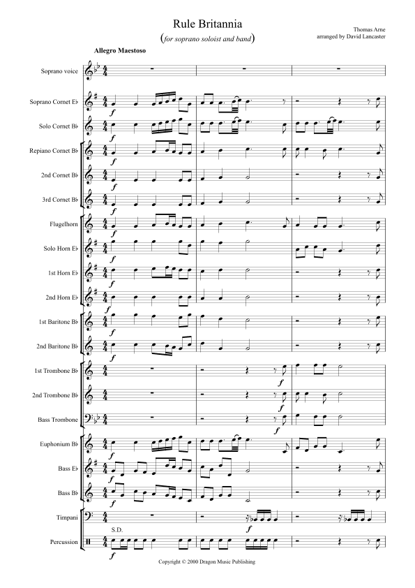 Rule Britannia - proms arrangement (arr. David Lancaster)
