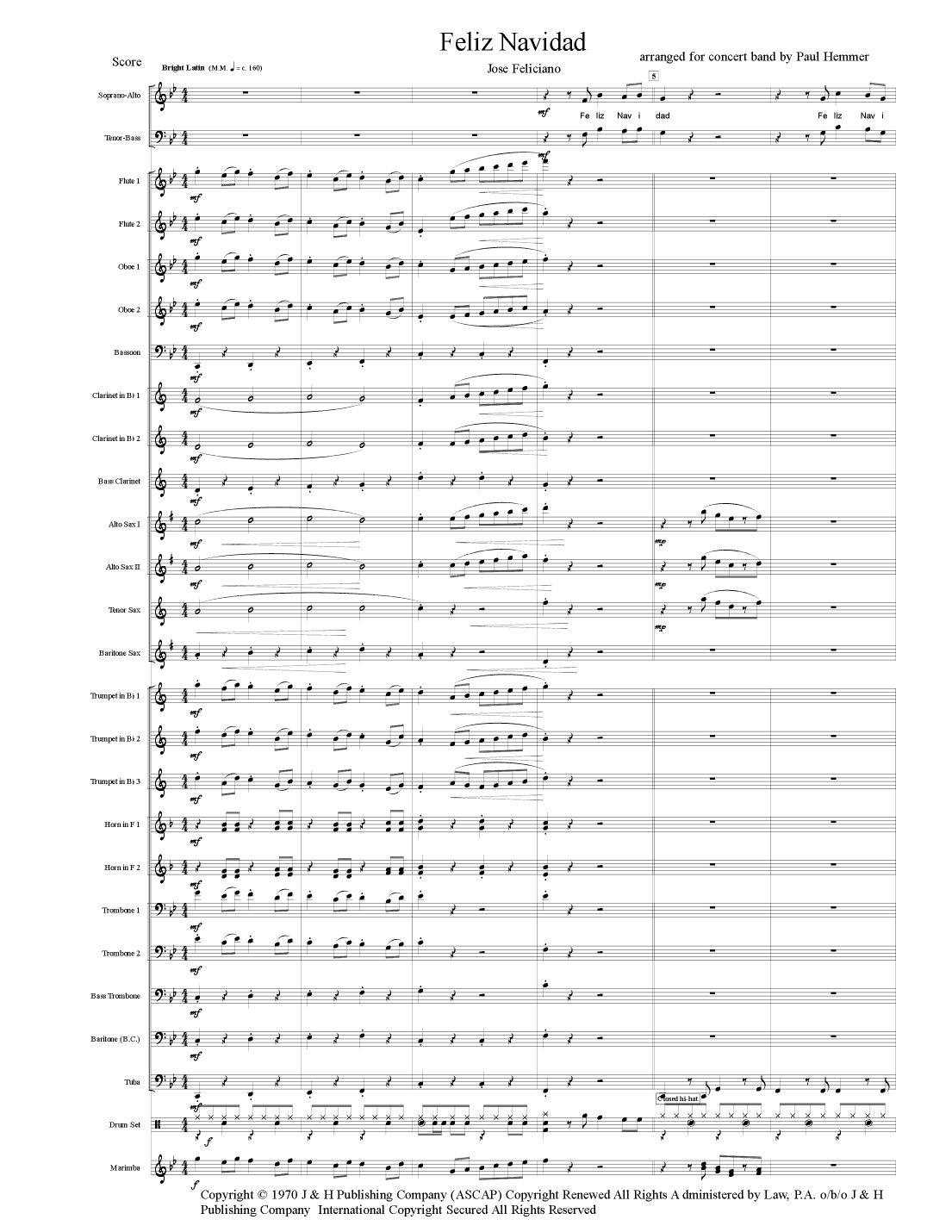 Feliz Navidad (arr. Paul Hemmer)