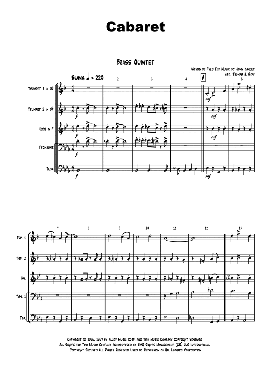 Cabaret (arr. Thomas H. Graf)