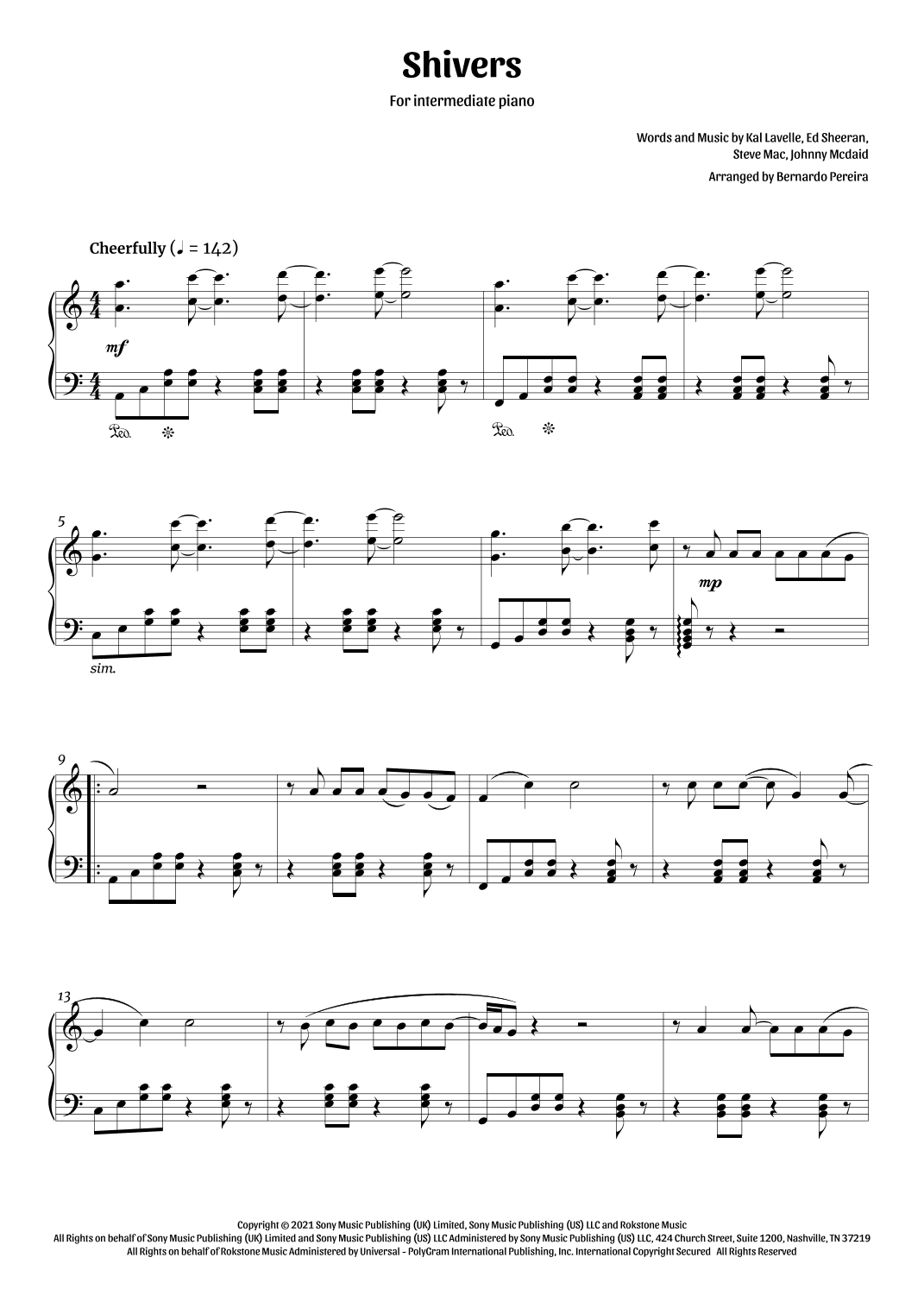 Shivers (arr. Bernardo Pereira)