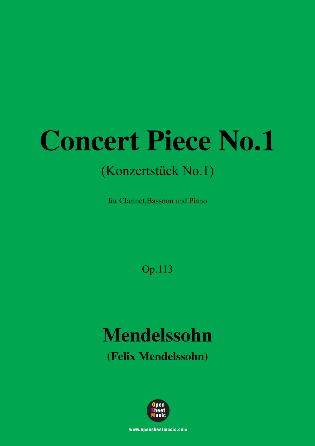 F. Mendelssohn-Concert Piece No.1,for Clarinet,Bassoon and Piano (arr. OSM Press)
