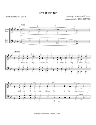 Let It Be Me (je T'appartiens) (arr. Tom Gentry)