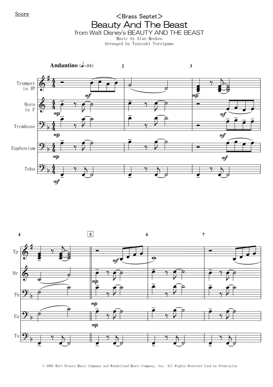 Beauty And The Beast (arr. Tsuyoshi Yoroiguma)