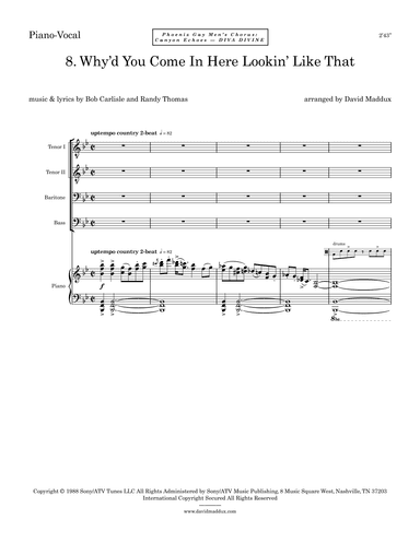 Why'd You Come In Here Lookin' Like That (arr. David Maddux)