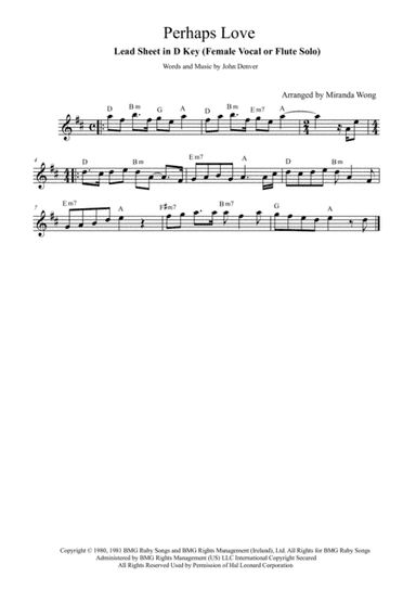 Perhaps Love (arr. Miranda Wong)