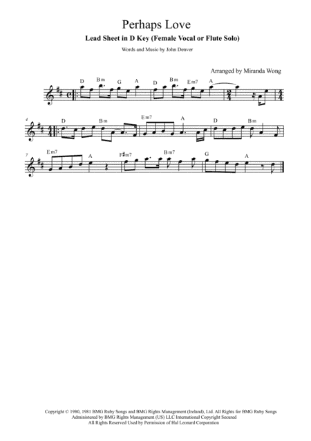 Perhaps Love (arr. Miranda Wong)