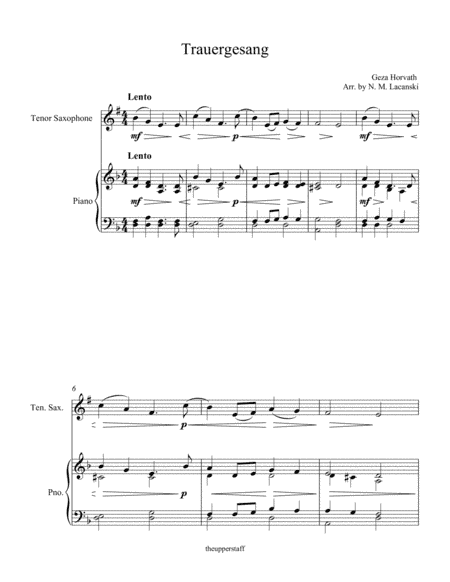 Trauergesang (arr. Nick Lacanski)