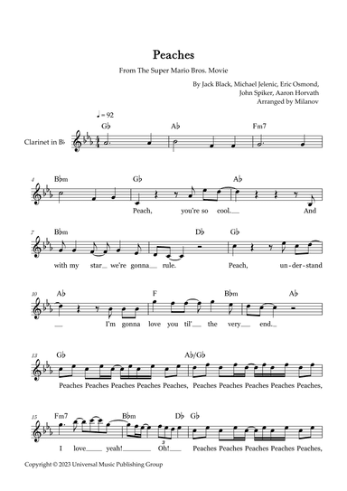 Peaches (arr. Milanov)