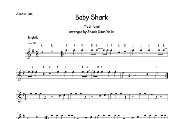 Baby Shark – Individual Part (arr. Shaula Kitan Walko)