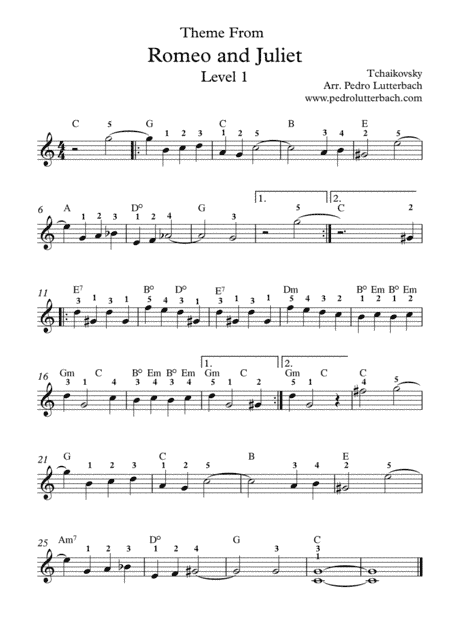 Romeo and Juliet Theme (arr. Pedro Lutterbach)