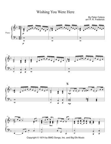 Wishing You Were Here (arr. P. R. Frederick)