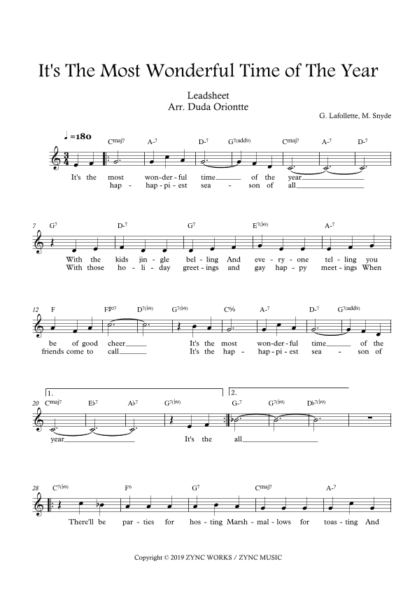 It's The Most Wonderful Time Of Year (arr. Duda Oriontte)