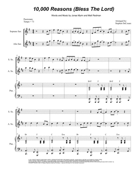 10,000 Reasons (Bless The Lord) (arr. Stephen DeCesare)
