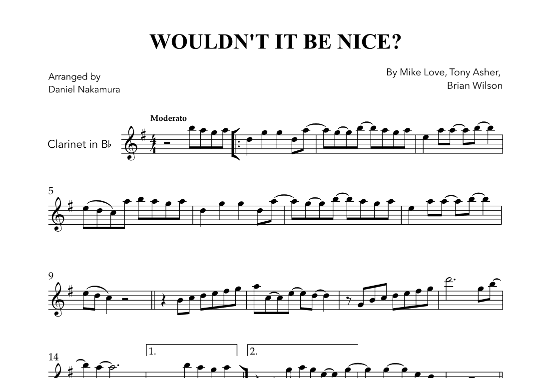 Wouldn't It Be Nice (arr. Daniel Nakamura)