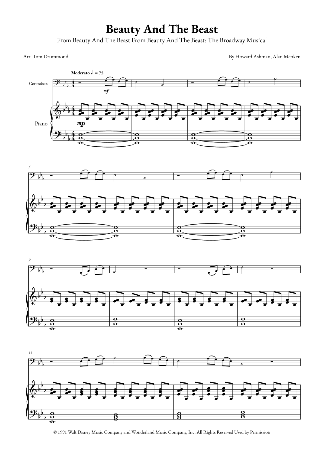 Beauty And The Beast (arr. Tom Drummond)