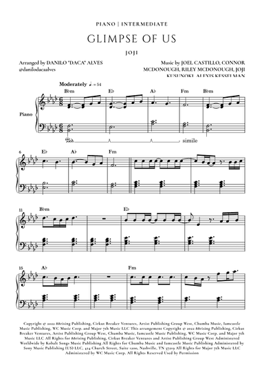 Glimpse Of Us (arr. Danilo "Daca" Alves)