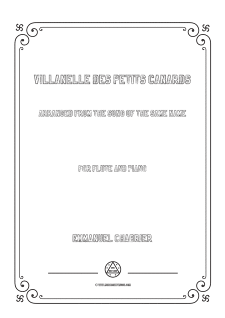 Chabrier-Villanelle des petits canards,for Flute and Piano (arr. MSM)
