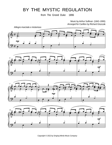 By the Mystic Regulation (from "The Grand Duke") (arr. Richard Giszczak)