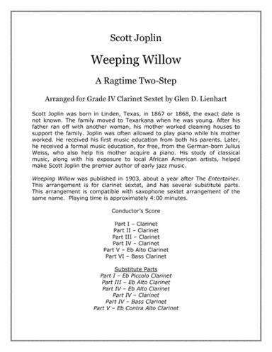 Weeping Willow (Clarinets) (arr. Glen D. Lienhart)