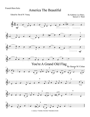Six Solo Patriotic Selections For French Horn (arr. David W. Young)