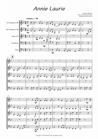 Annie Laurie (for Brass Quintet) (arr. Robert Newth)