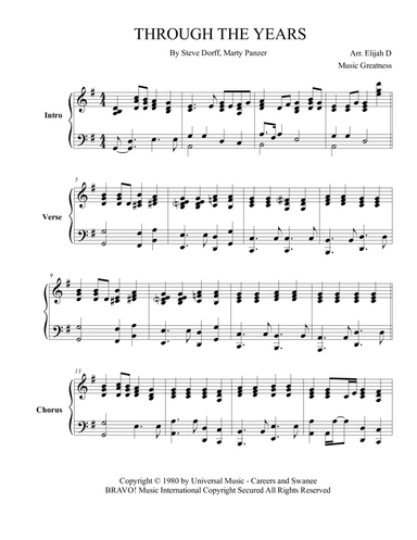 Through The Years (arr. Music Greatness)