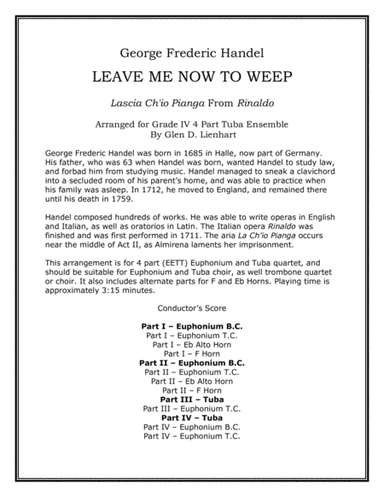 Leave Me Now To Weep (arr. Glen D. Lienhart)