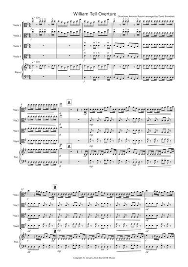 William Tell Overture for Viola Quartet (arr. David Burndrett)
