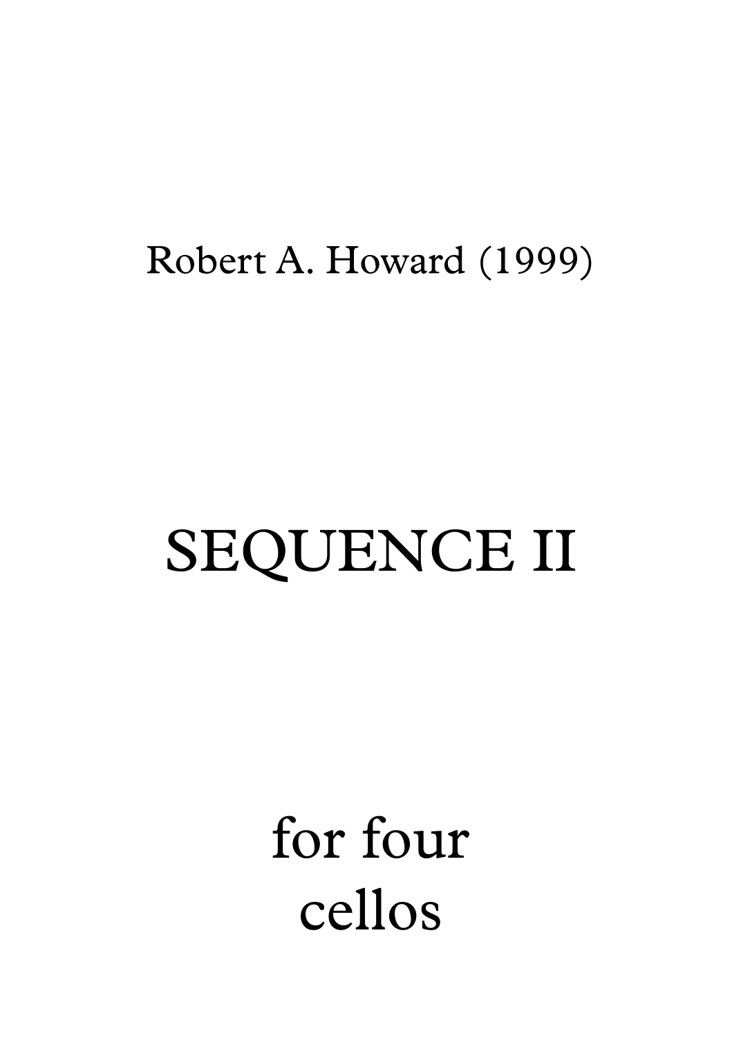 Sequence II (full playing score)
