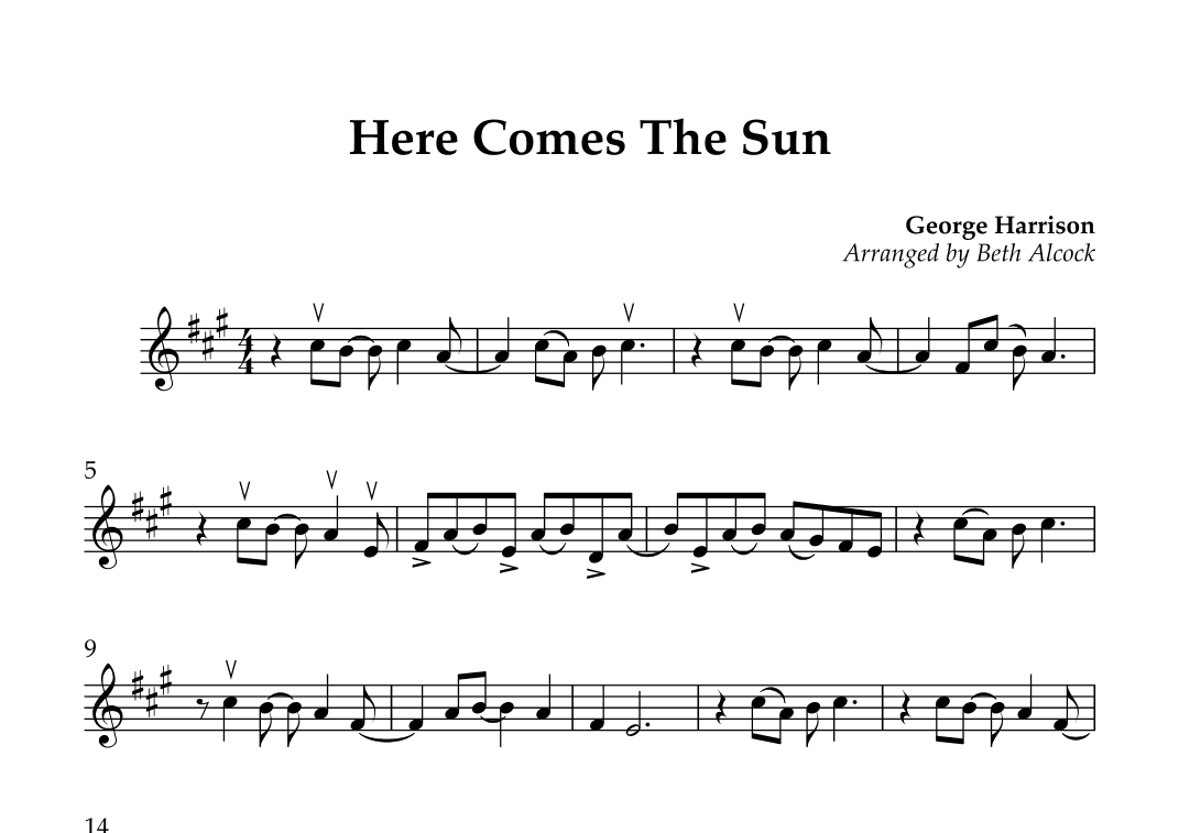 Here Comes The Sun (arr. Beth Alcock)