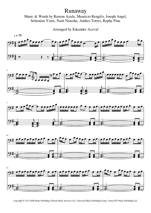 Runaway (arr. Eskander Aceval)