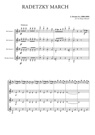 Radetzky March for Clarinet Quartet (arr. Diego Marani)