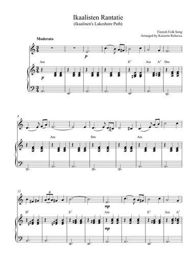 Ikaalisten Rantatie (Ikaalinen's Lakeshore Path) (arr. Kaiserin Rebecca)