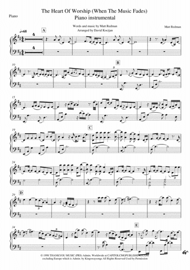 The Heart Of Worship (when The Music Fades) (arr. David Kocijan)