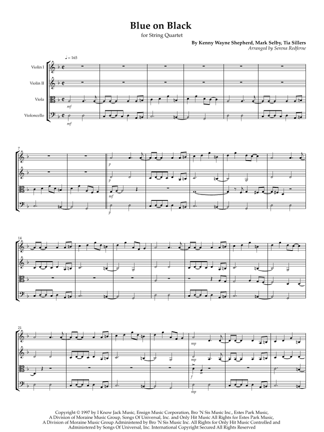 Blue On Black (arr. Serena Redferne)