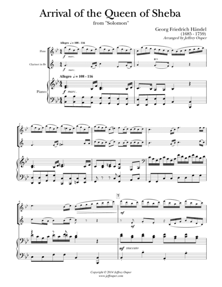 Arrival of the Queen of Sheba (arr. Jeffrey Ouper)