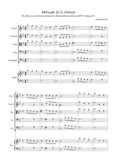 Minuet In G minor (with piano) (arr. Alex Nunes Rodrigues)