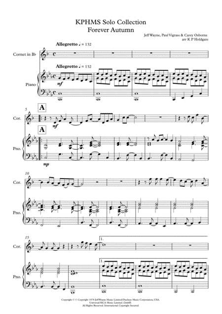 Forever Autumn (arr. Kevin P Holdgate)