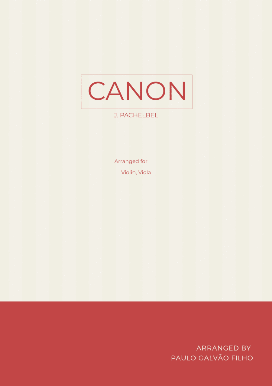 CANON IN D - VIOLIN & VIOLA (arr. Paulo Galvao Filho)