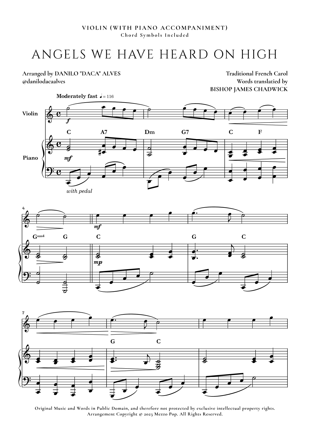 Angels We Have Heard On High (arr. Danilo "Daca" Alves)