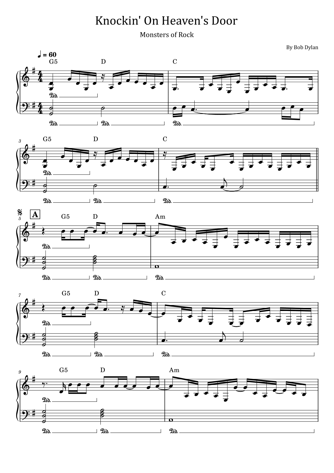 Knockin' On Heaven's Door (arr. poon)