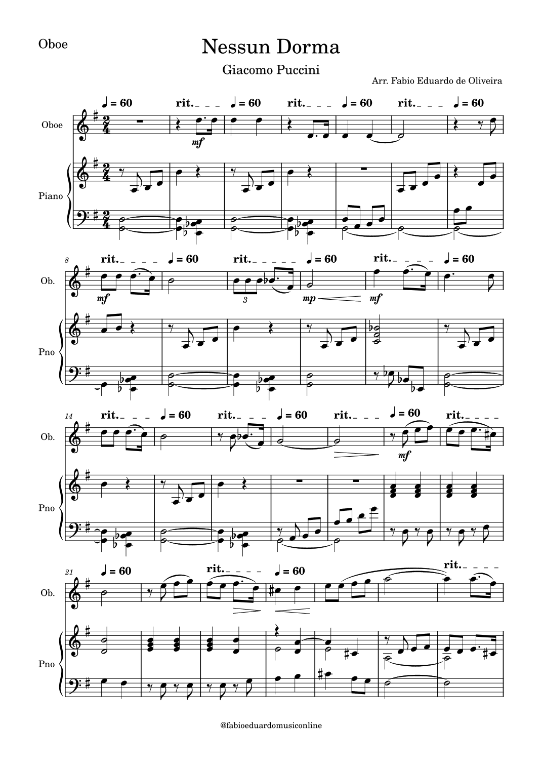 Nessun Dorma (Puccini) (arr. Fabio Eduardo de Oliveira)