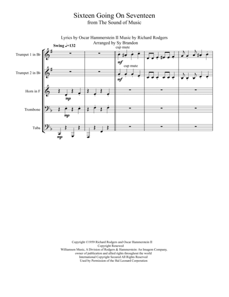 Sixteen Going On Seventeen (arr. Sy Brandon)