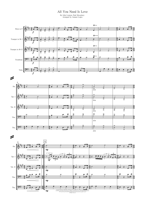 All You Need Is Love (arr. Amauri Lopes)