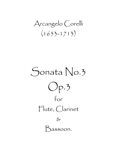 Sonata No.3 Op.3 (arr. Spence Bundy)